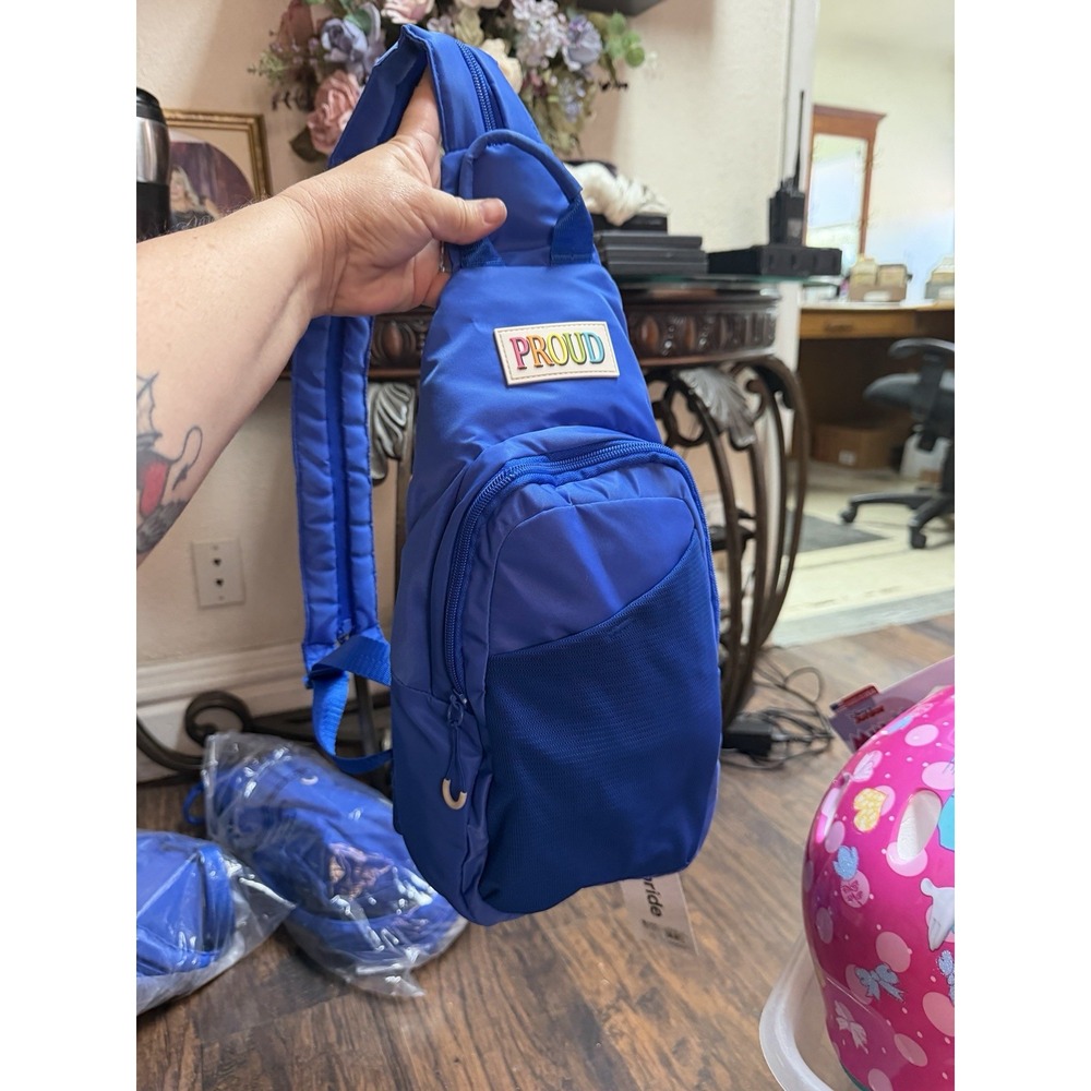 Pride Adult Sling Backpack Crossbody Gay LGBTQ Proud Unisex Blue